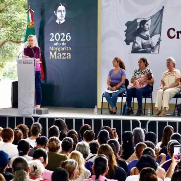 La presidenta Claudia Sheinbaum en Apatzingán